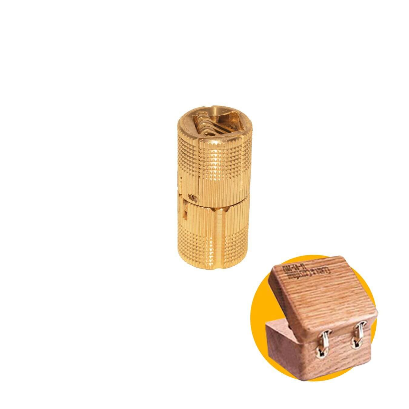 Dobradiça Invisível Para Porta Latão Bronze 16 Mm F0044
