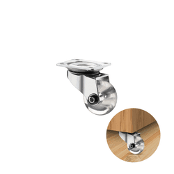 Rodízio Giratório Ou Rodinha de 35 Mm Sem Freio Transparente