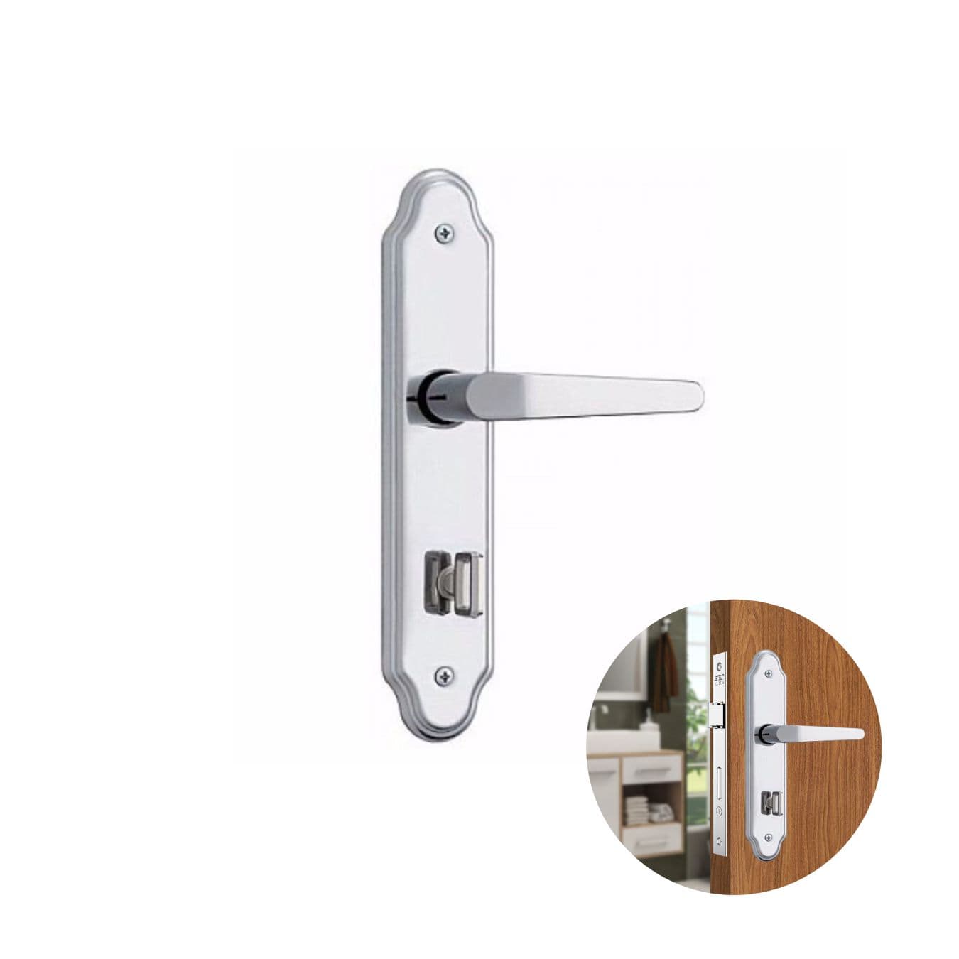 Fechadura Em Inox Para Porta de Banheiro de 25 A 40 Mm 823/03