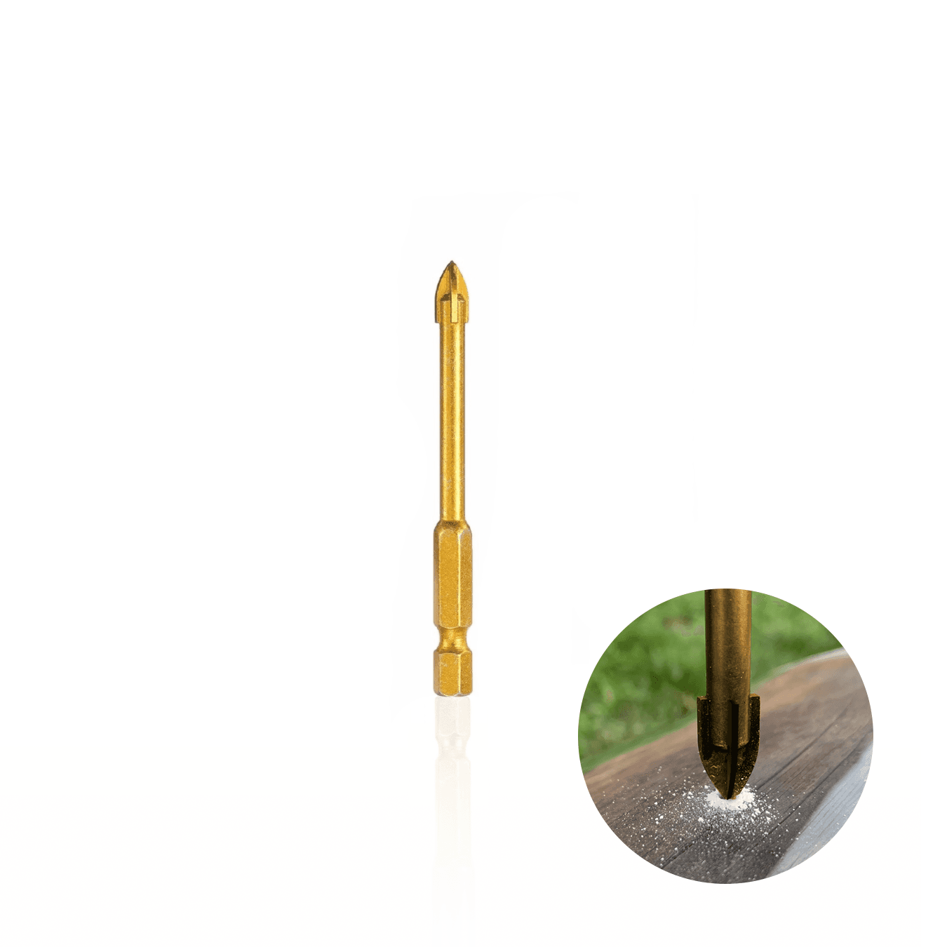 Broca de 4 Mm Em Aço Rápido Revestida de Titânio Com Haste Sextavada Para Vidro Ctc-01600475 Ctpohr
