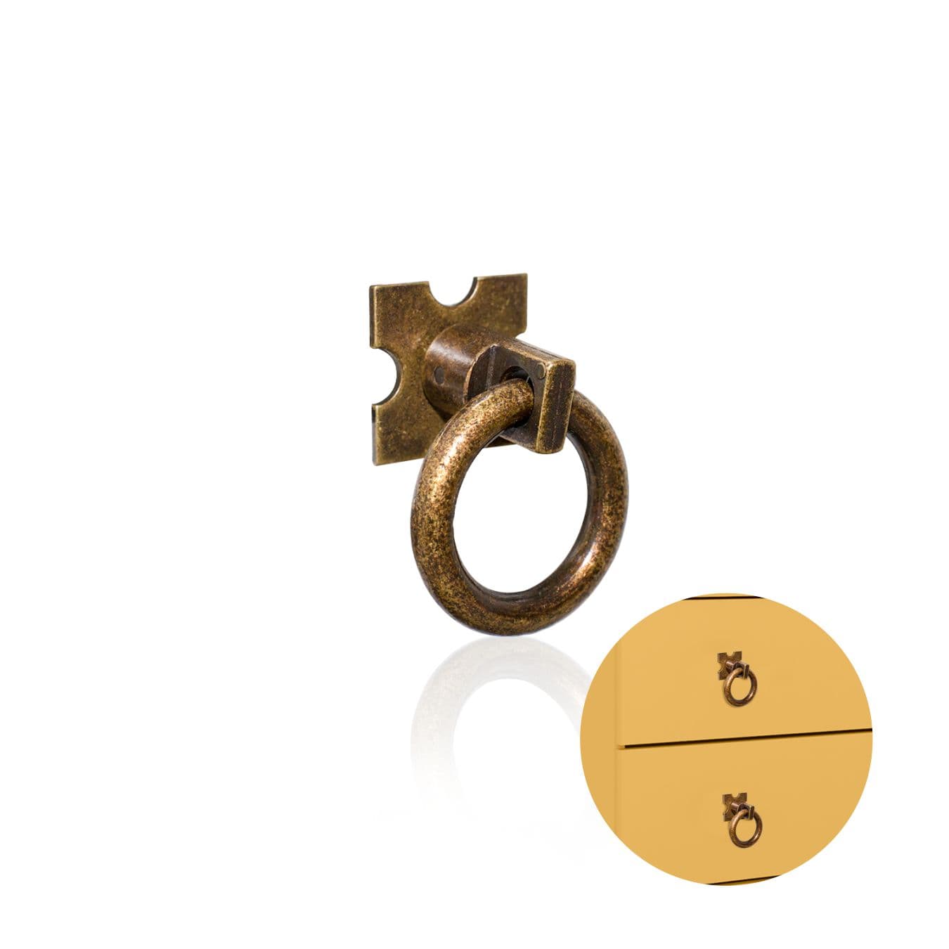 Puxador Para Portas E Gavetas Argola 37 Mm Ouro Velho