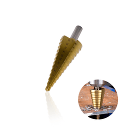 Broca Escalonada de 6 A 30 Mm Em Aço Rápido Revestida de Titânio Com Haste Cilíndrica Para Chapa de Metal Ctm-50706030 Ctpohr