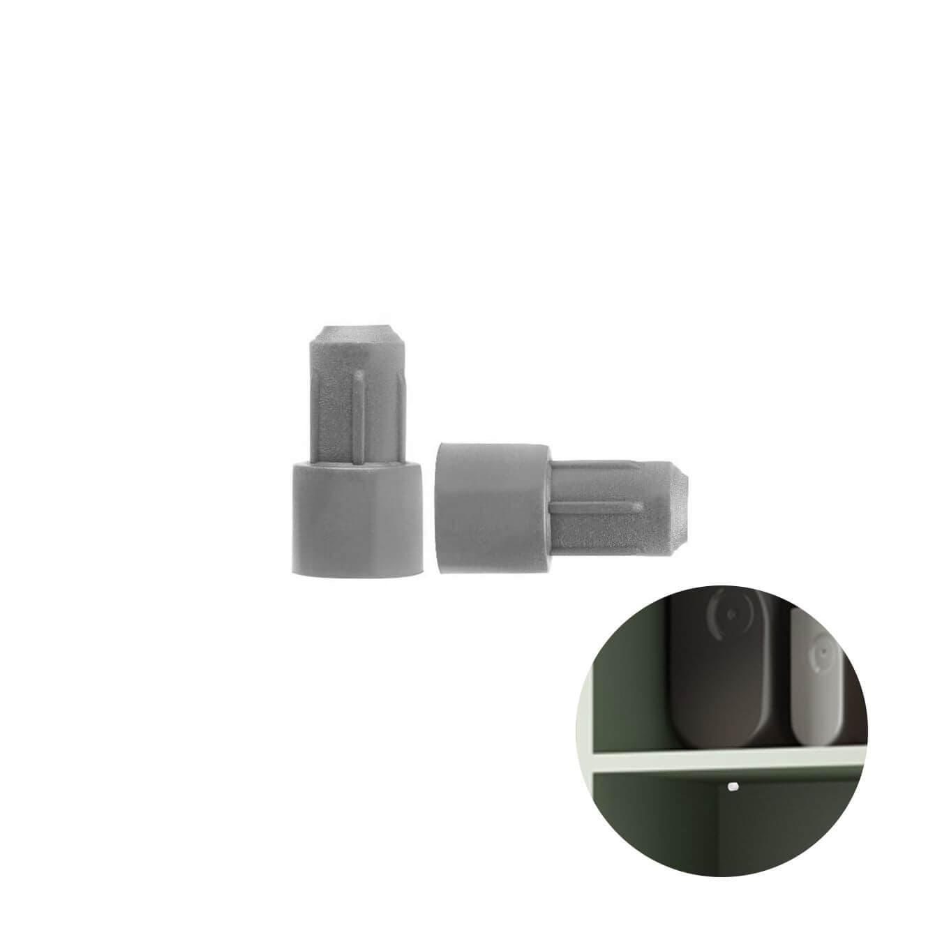 Suporte Prateleira Pino Encaixe 6 X 8 Mm Cinza Pacote Com 100 Peças