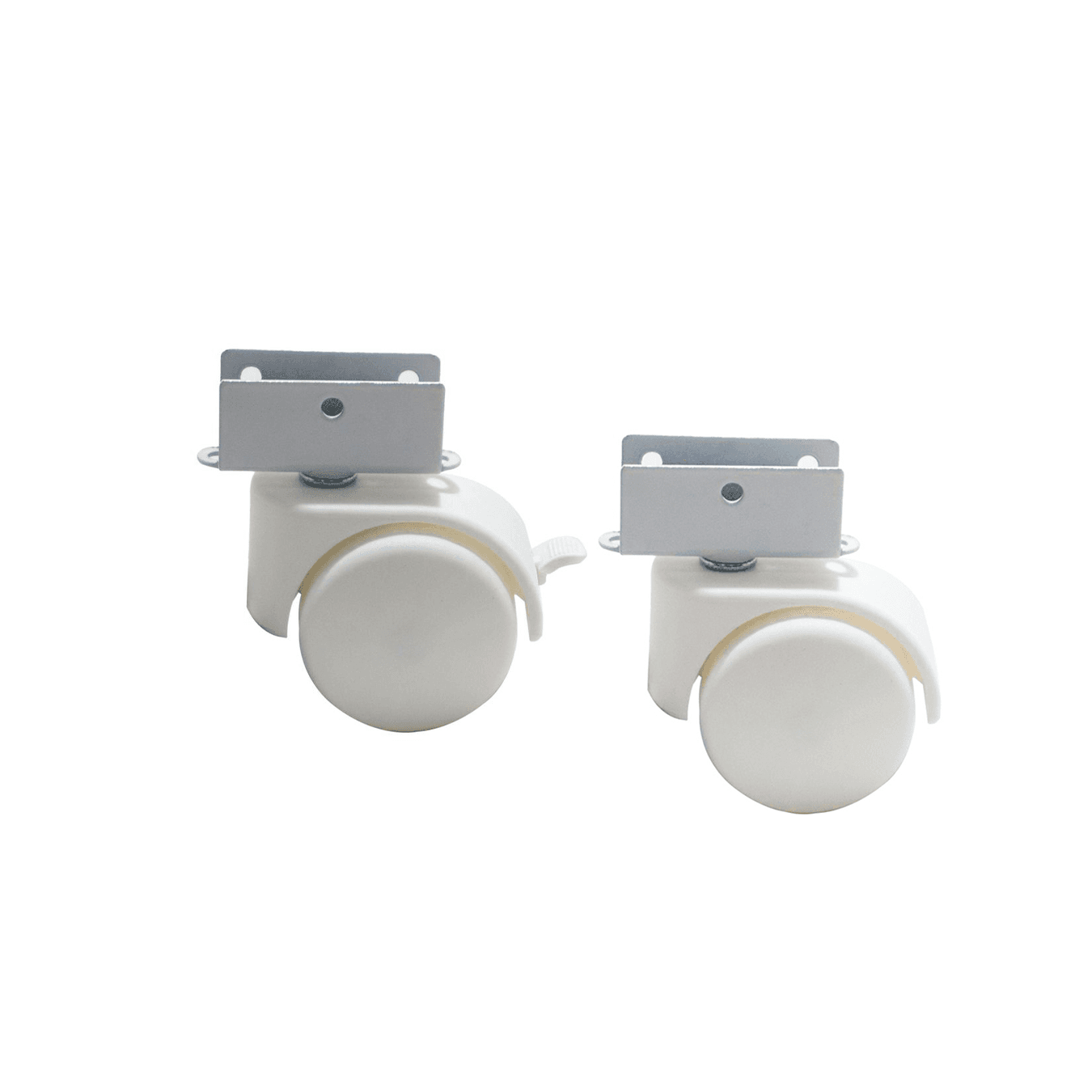 Rodinha Berço 50 Mm Chapa U 18 Mm Branco 4 Un R1251/1250