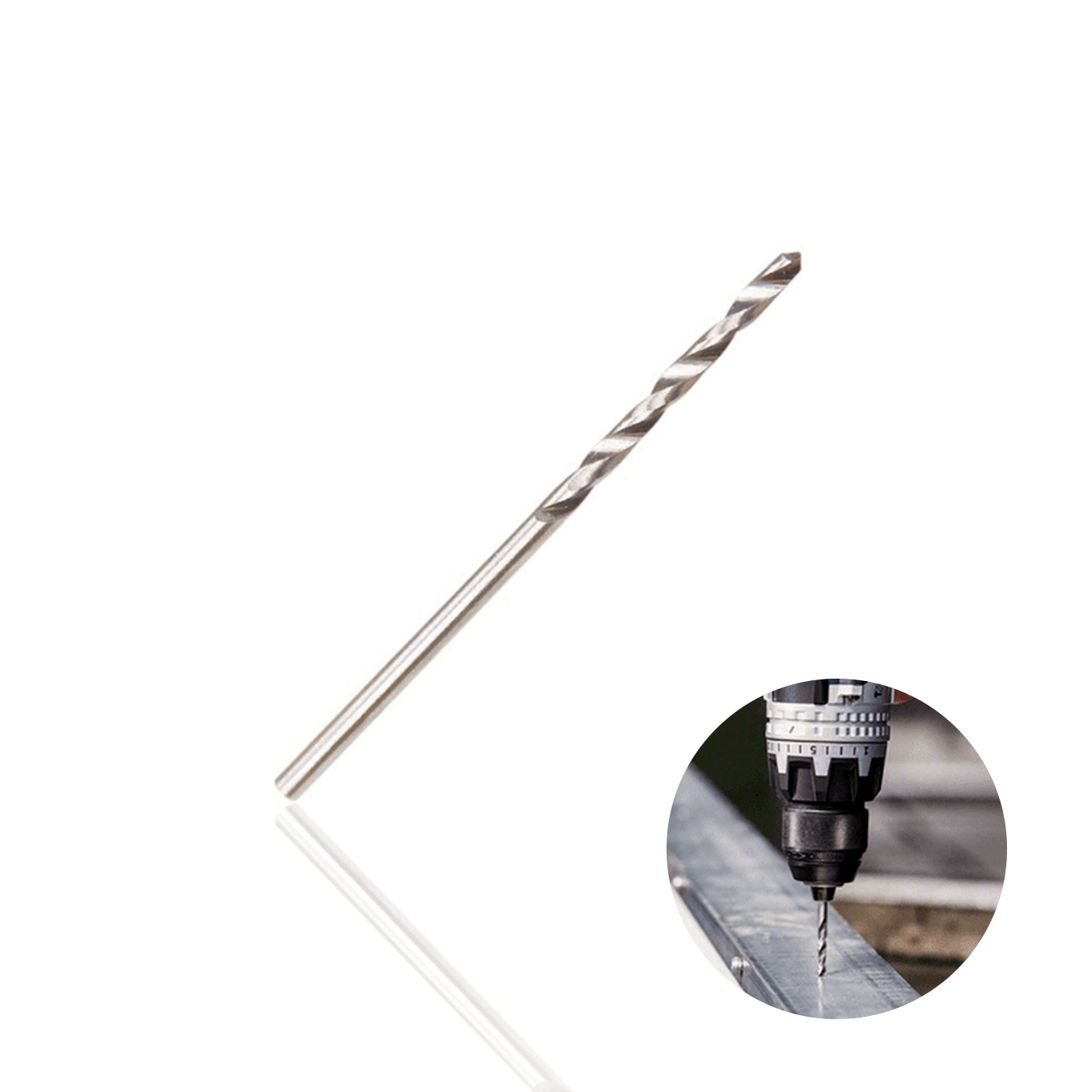 Broca de 2 Mm Em Aço Rápido Polido Com Haste Cilíndrica Para Metal Ciser