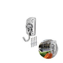 Gancho de Rede de Descanso Em Aço Inox Polido União Mundial