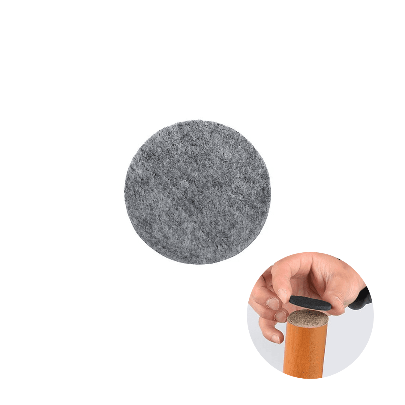 Feltro Redondo Para Proteção de Piso Ø30 Mm -100 Pçs