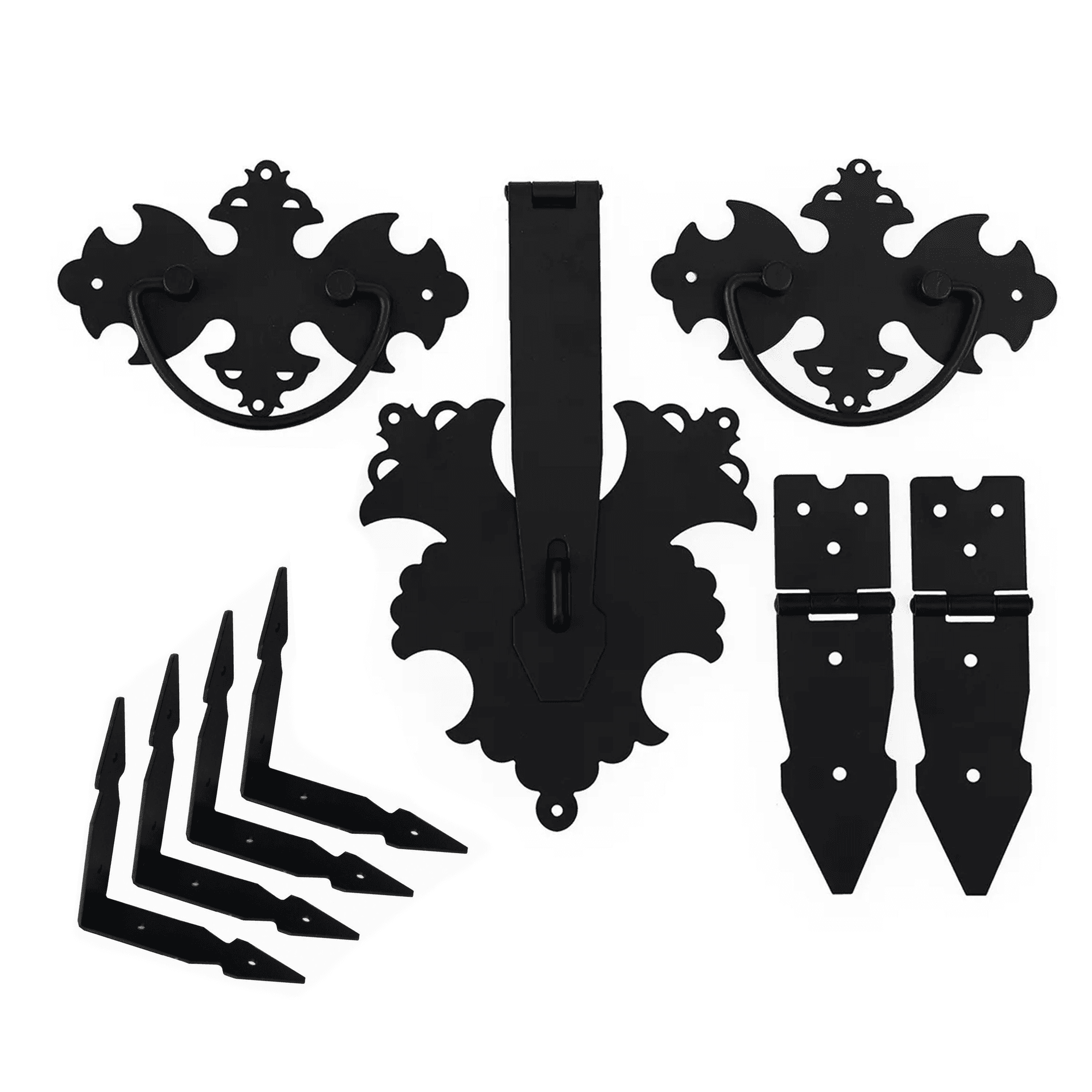 Kit De Ferragens Para Baú Antigo Preto Epóxi Rusto