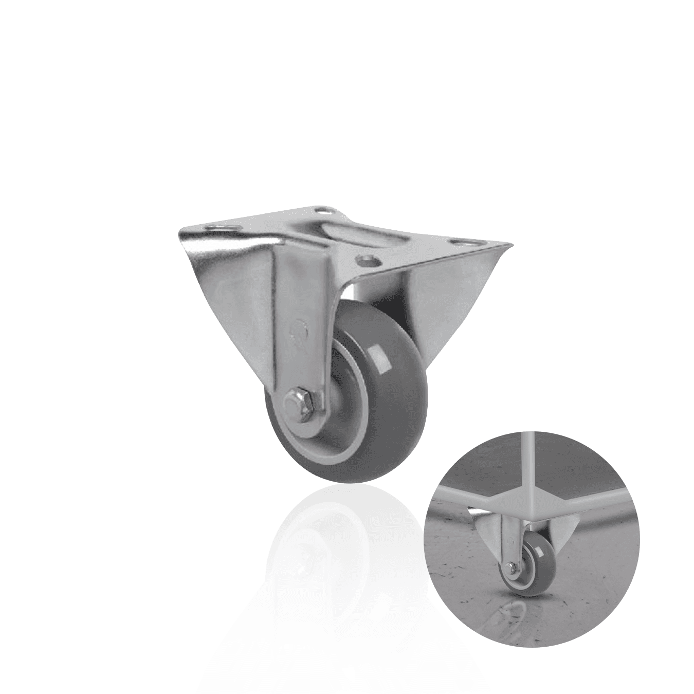 Rodízio Ou Rodinha Fixo 75 Mm Para Carrinho de Carga