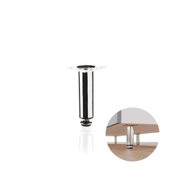 Pé Redondo Cromado Para Armários E Móveis Planejados Ø3 X 10 Cm