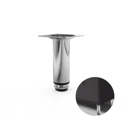 Pé Redondo de Aço Cromado Para Armário 15 Cm C/ Regulagem - Hd