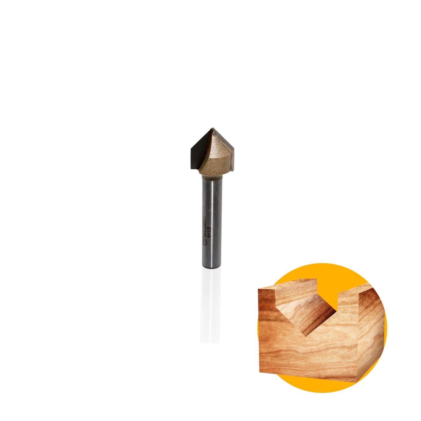 Fresa Para Tupia Maual Ponta V 1/2'' Haste de 6 Mm