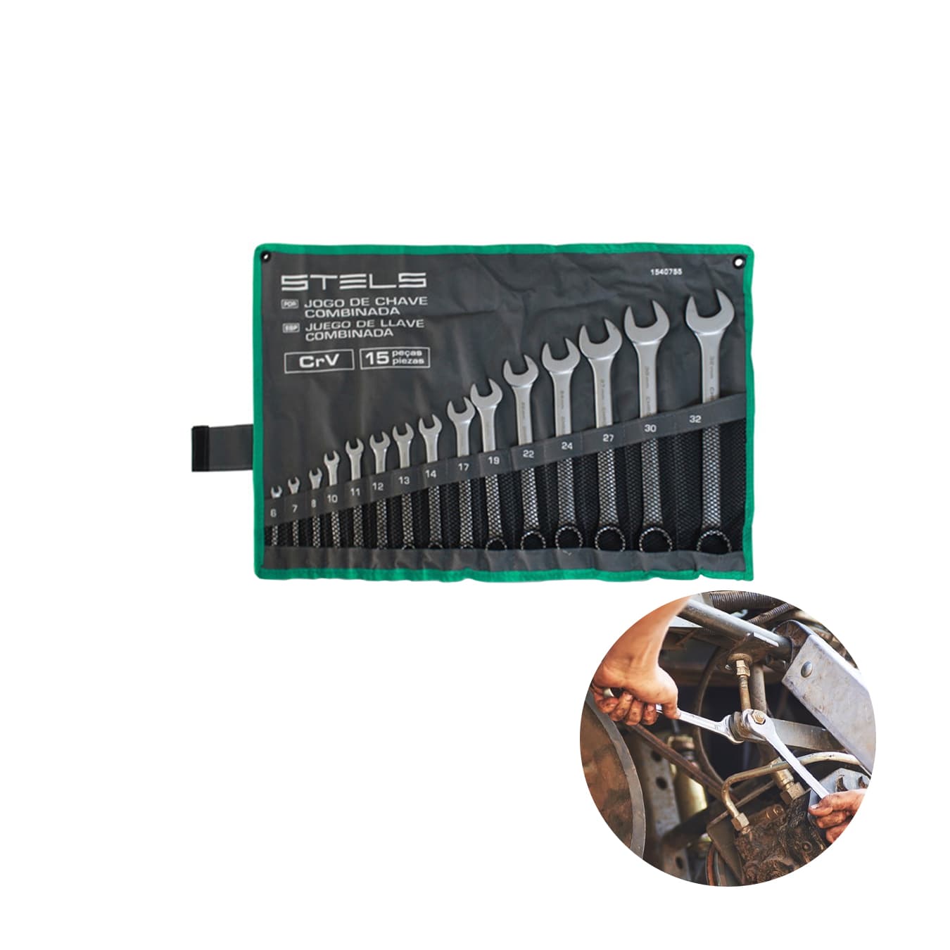 Jogo de Chave de Boca Combinada Profissional de 6 A 32 Mm