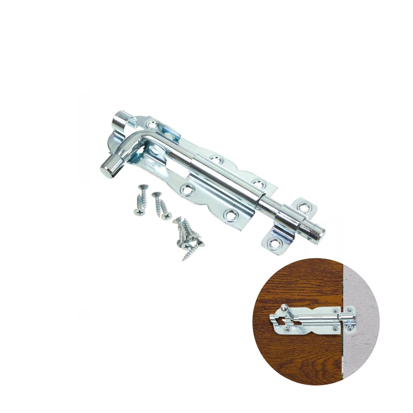 Trinco Simples de Fio Redondo Em Aço Galvanizado 15 Cm Cromado