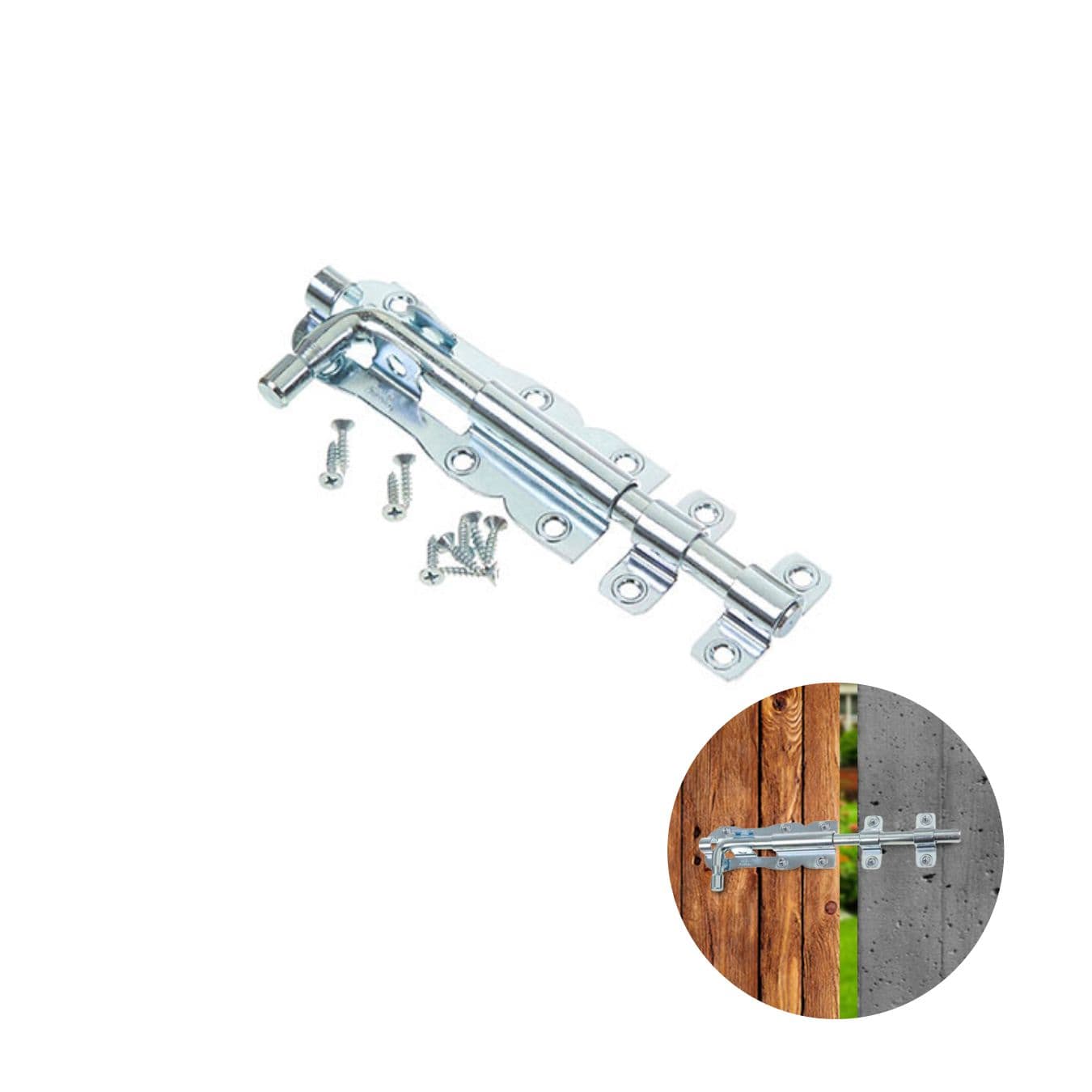 Trinco Simples de Fio Redondo Em Aço Galvanizado 20 Cm Cromado