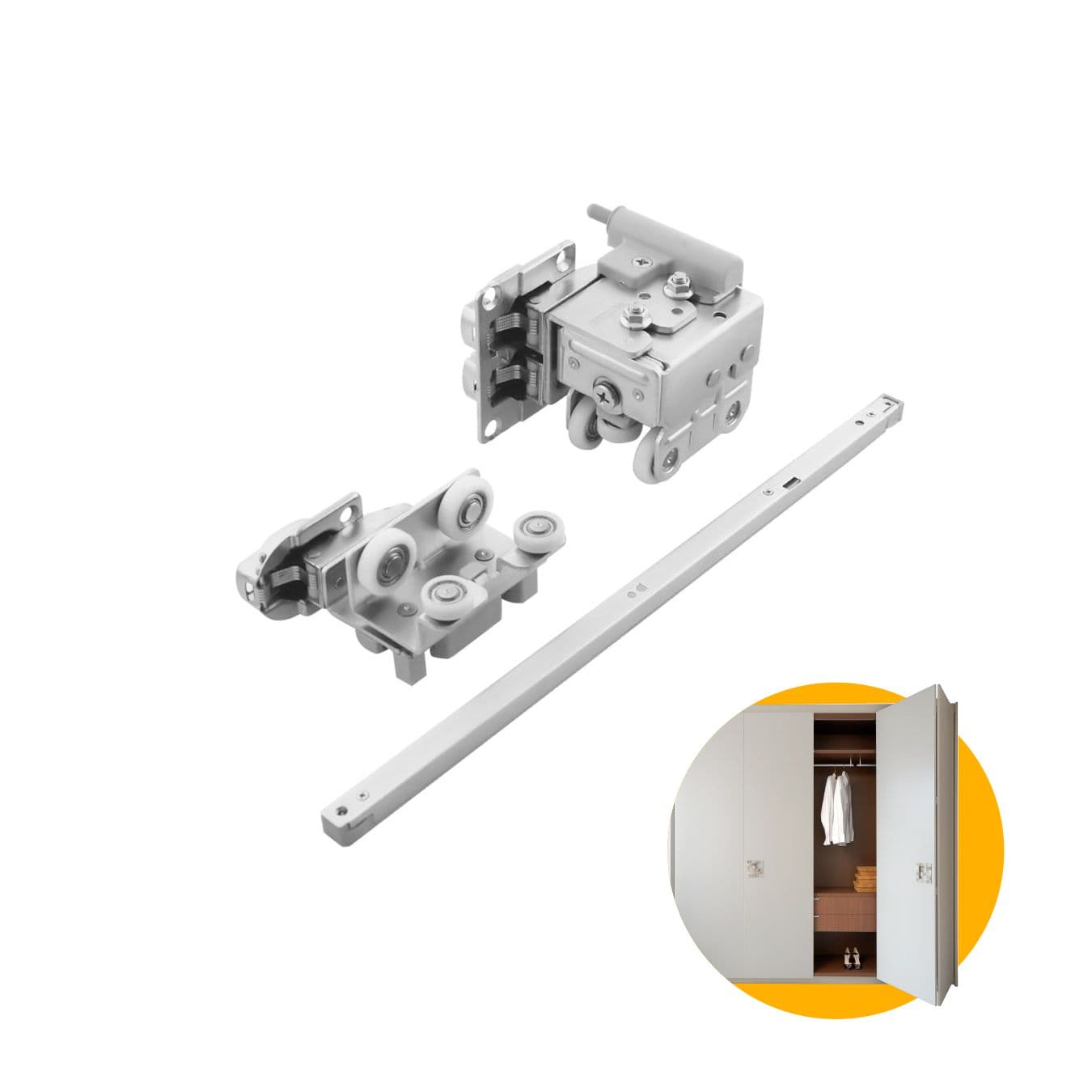 Kit Sistema Para Porta Camarão Supremo 1 Porta Com 2 Folhas Rometal