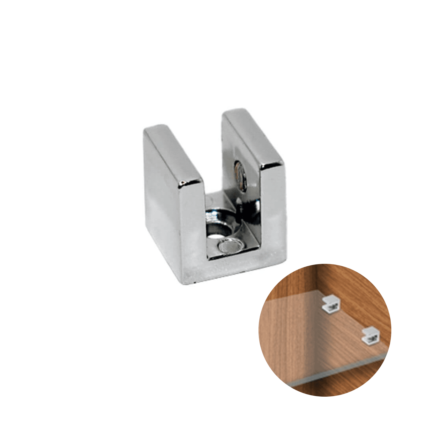 Suporte Boca de Jacaré 10 Mm Cromada Quadrada Criativa
