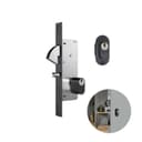 Fechadura Em Preto Fosco Com Cilindro Oval Para Porta de Correr 901 Stam