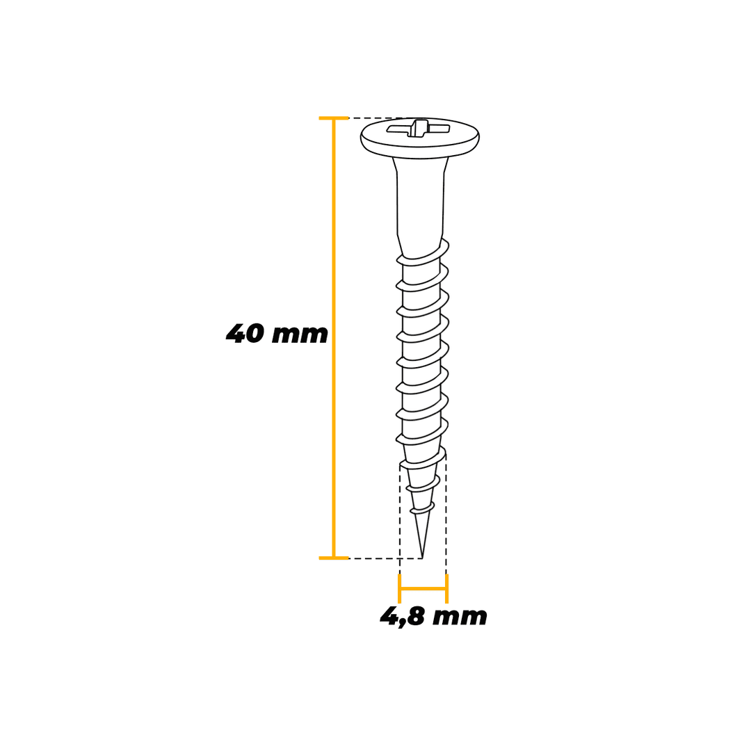 Parafuso Cabeça Para Tampinha 4,8 X 40 Mm Caixa Com 200 Peças