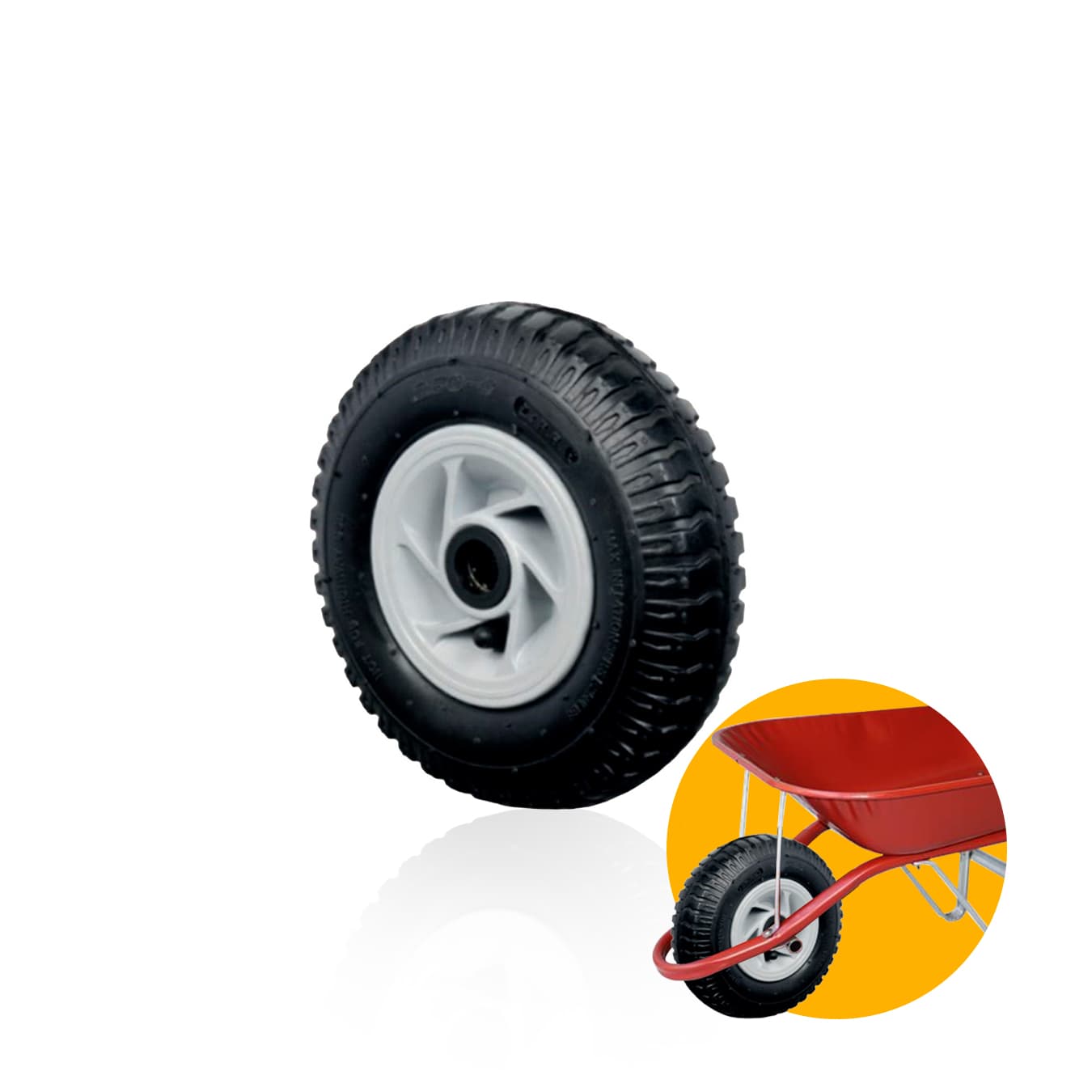 Roda Pneumática Para Carrinhos de Mão 215 Mm