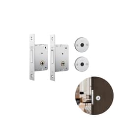 Fechadura Treta Auxiliar Em Inox Redonda Para Porta Residencial Pivotante de 25 A 30 Mm 1001 Stam