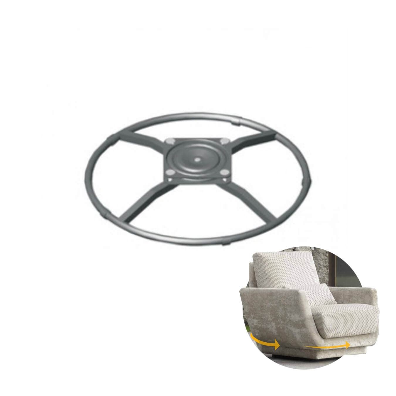 Conjunto Suporte Para Sofá Rotativo Exclusivo Preto Fosco