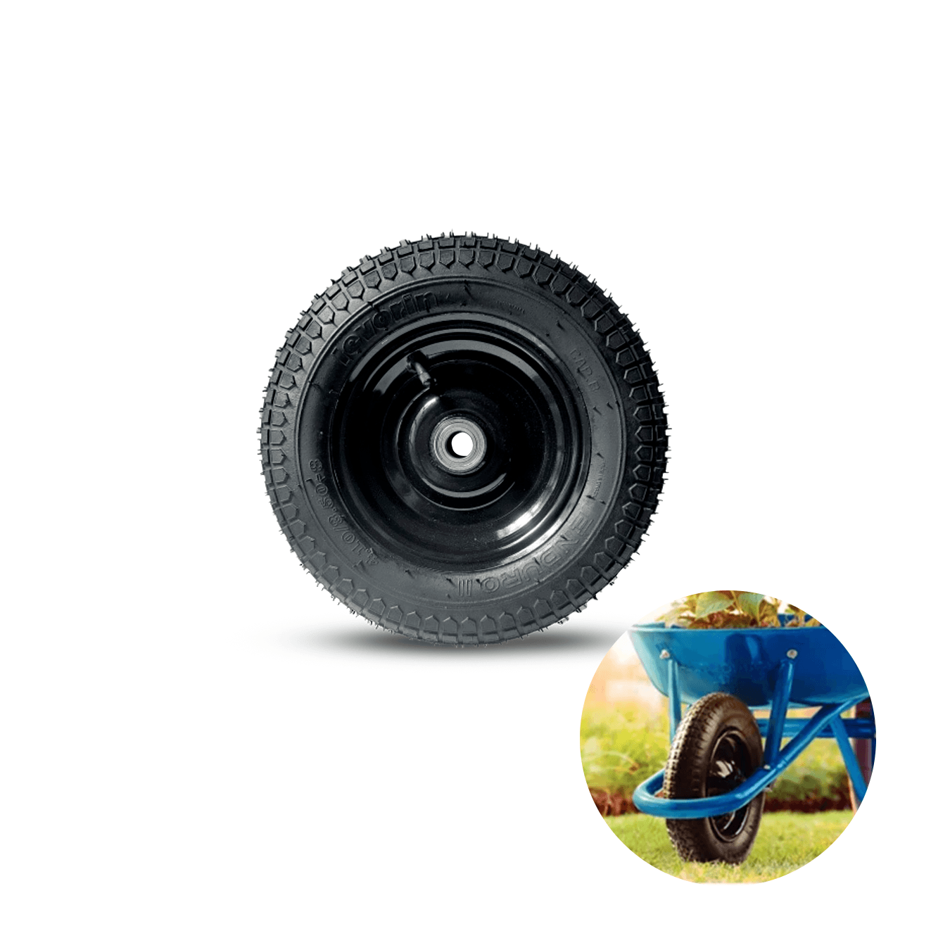 Pneu 36 Cm E Roda Para Carrinho de Mão Exclusiva R 3508 Schioppa