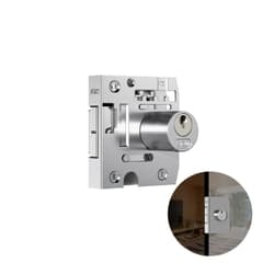 Fechadura Cromada Com Cilindro Redondo Para Porta de Vidro Correr 2002 Stam