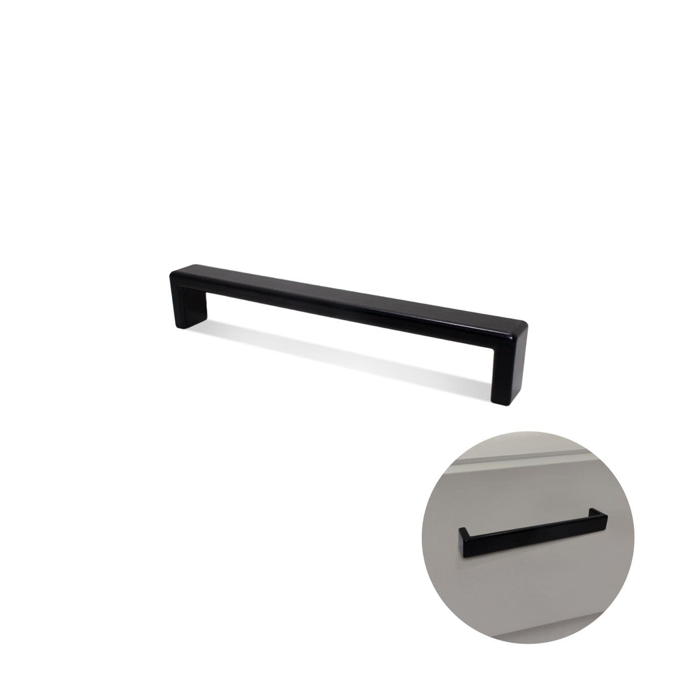 Puxador Leblon Preto Acetinado Furação 96 Mm