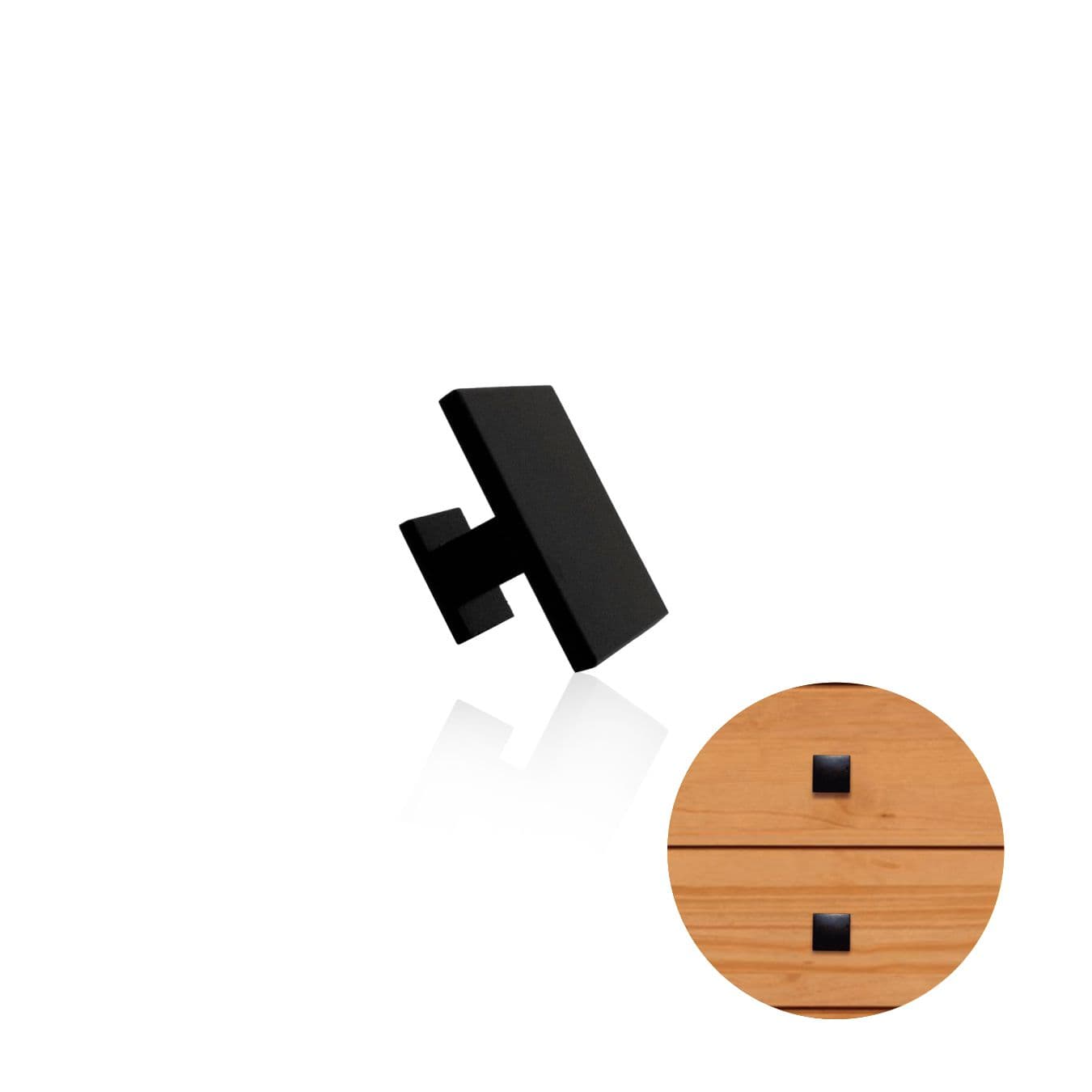 Puxador Ponto Quadrado 45 X 45 Mm Preto Acetinado