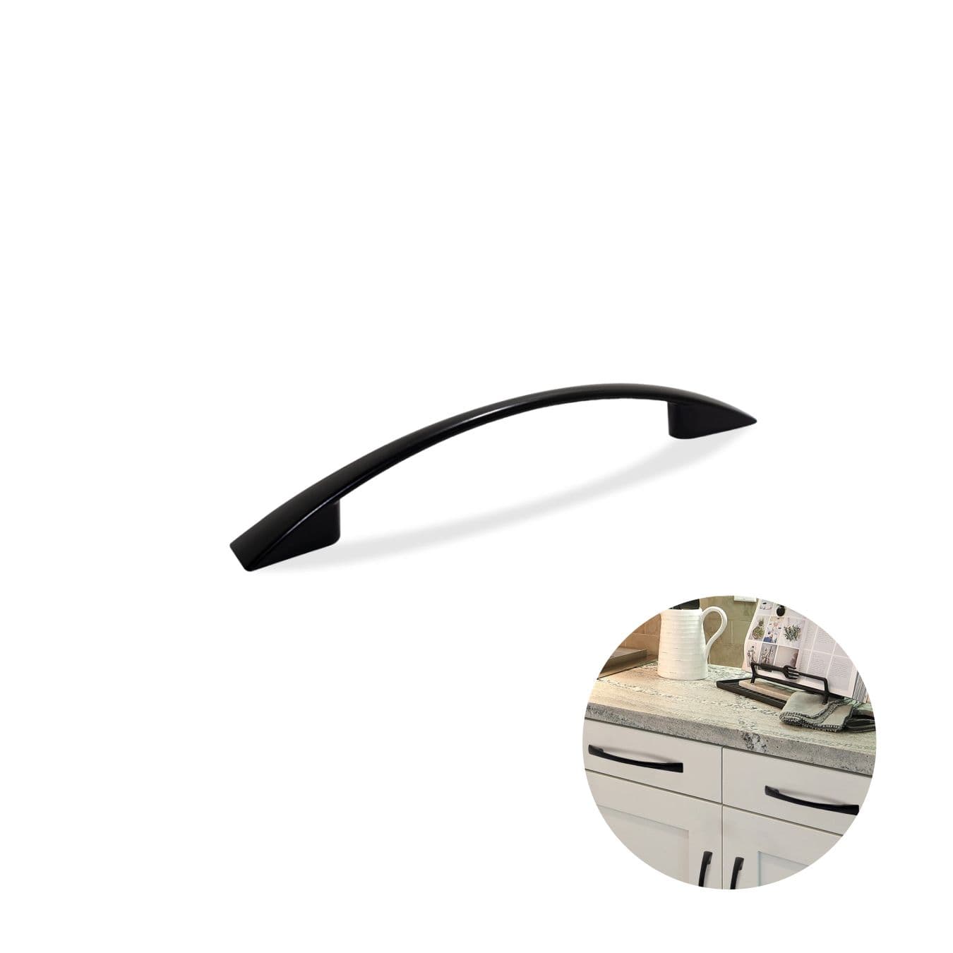 Puxador Arco Preto de 288 Mm Para Portas E Gavetas Mk