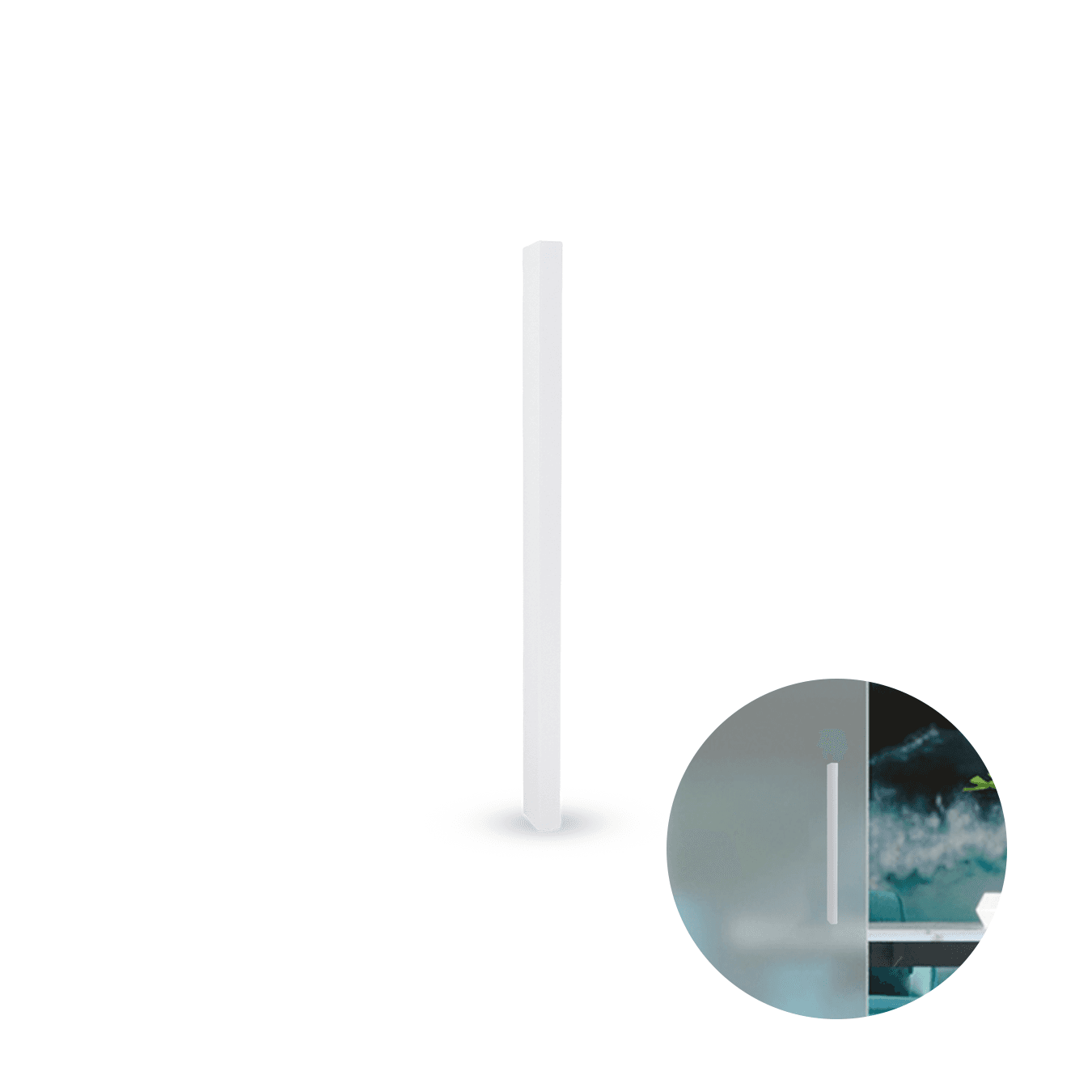 Puxador Slim de 48cm Em Branco Para Porta de Vidro Rometal