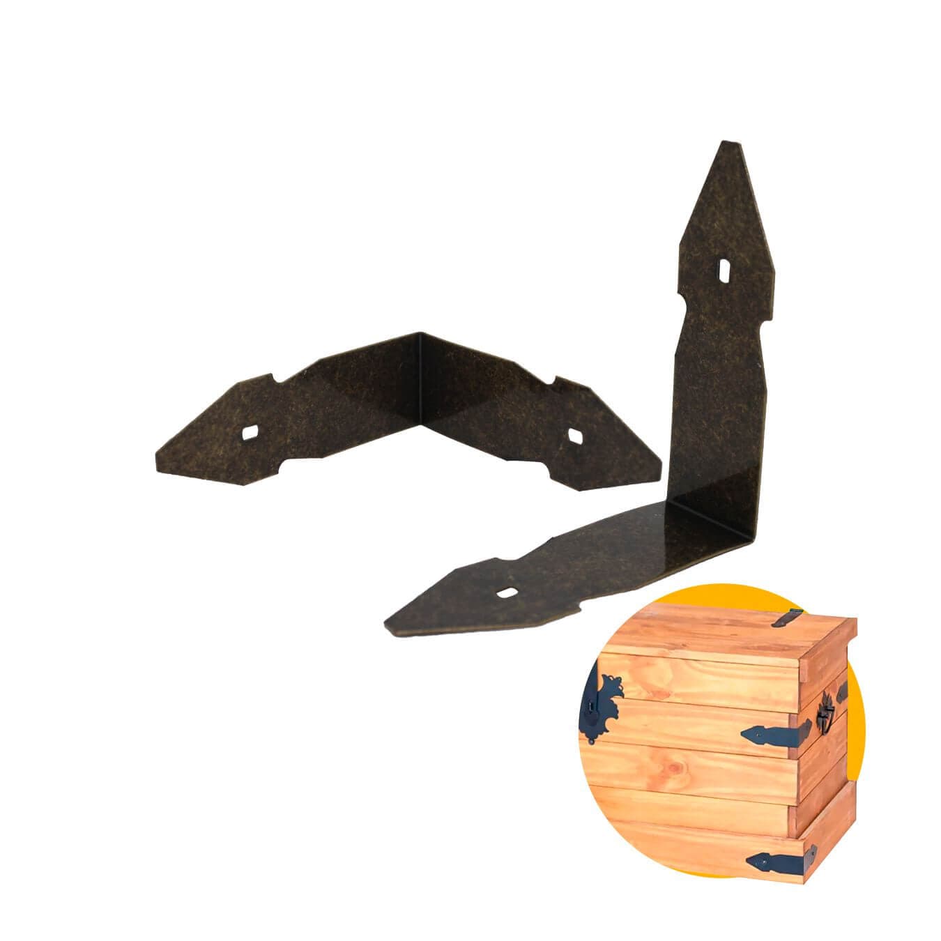 Cantoneira Tipo Lança 119 X 119 Mm Em Ouro Velho