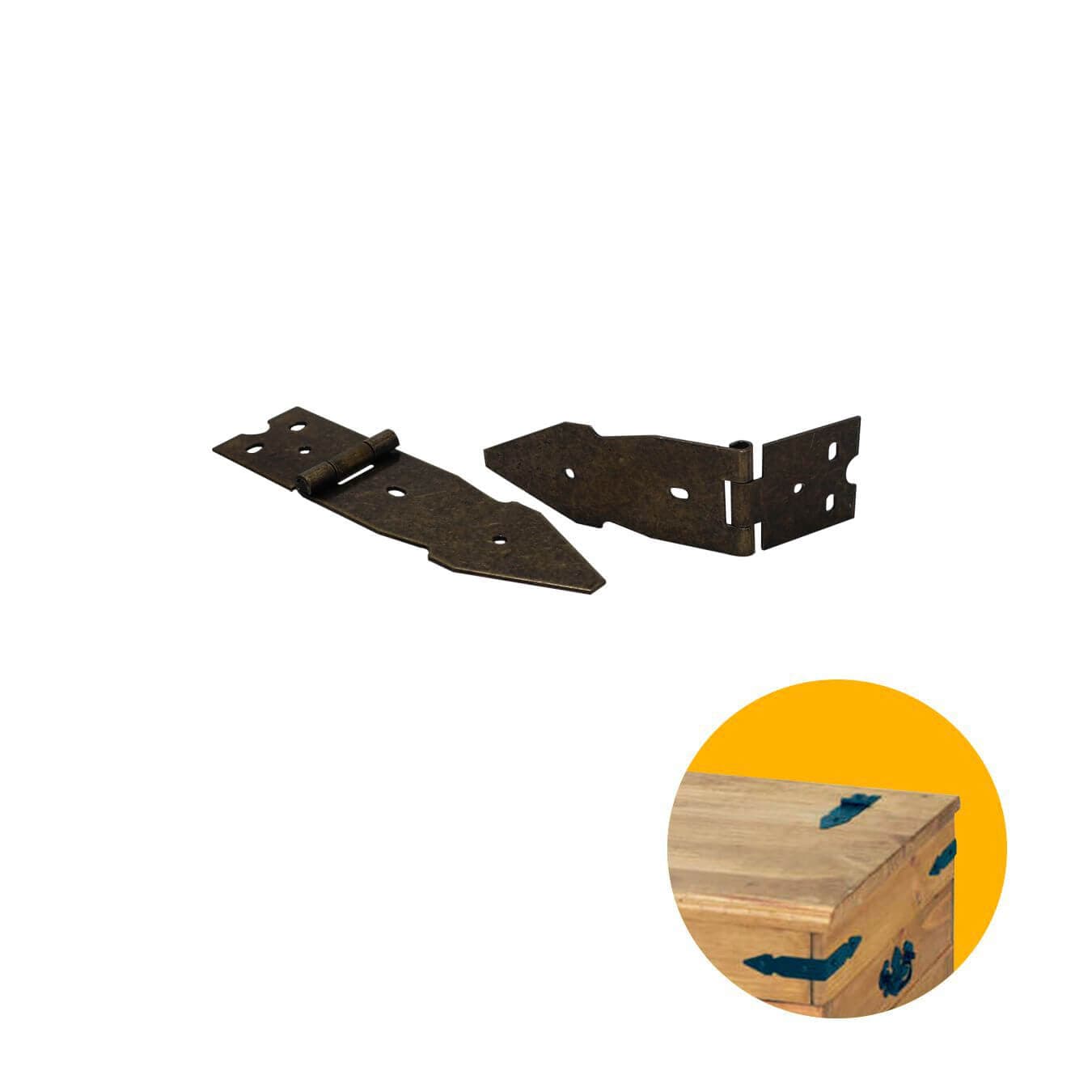 Dobradiça Lança Para Móveis 40 X 145 Mm Em Ouro Velho
