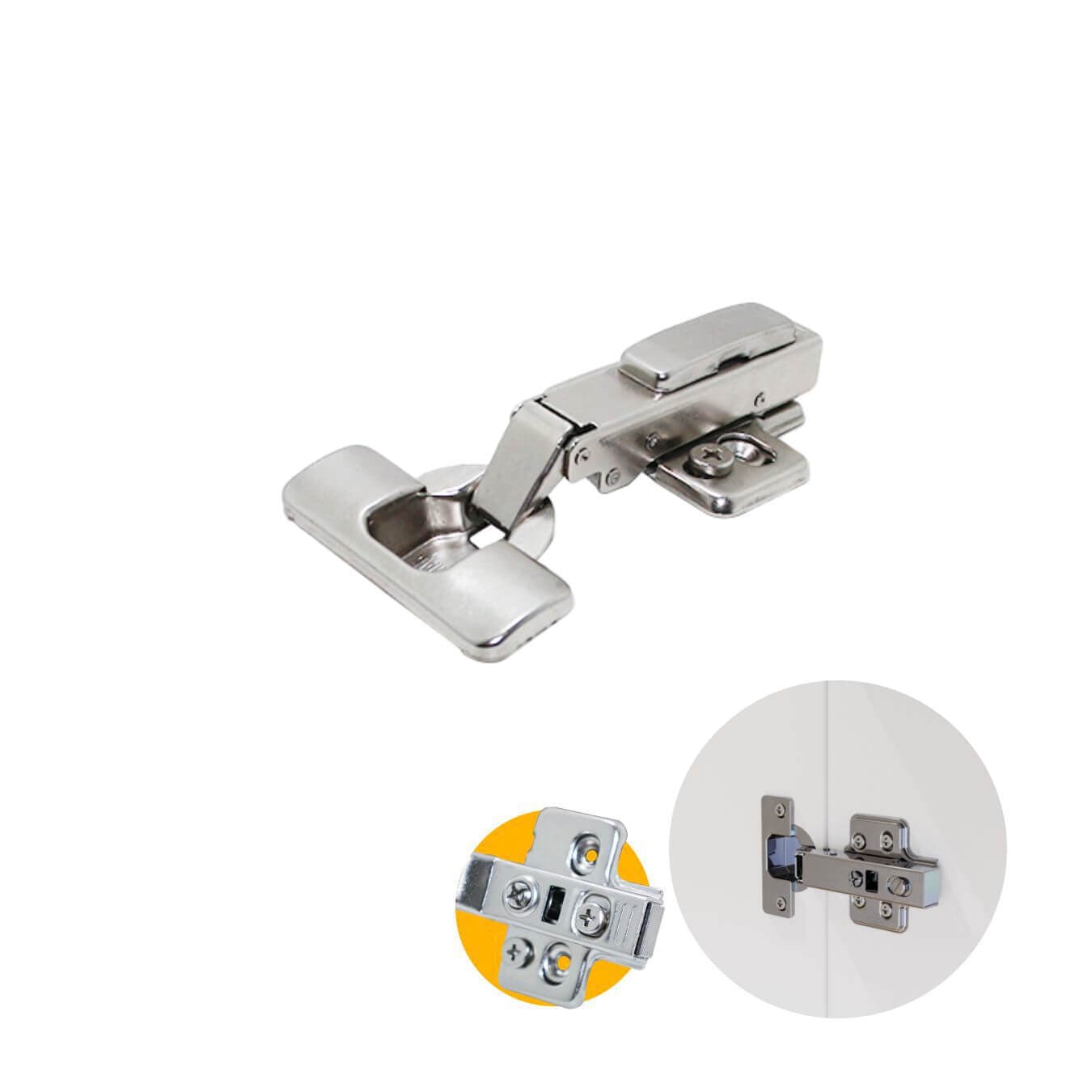 Dobradiça Cermag 35 Mm Reta Com Amortecedor Bumper Plus Clip