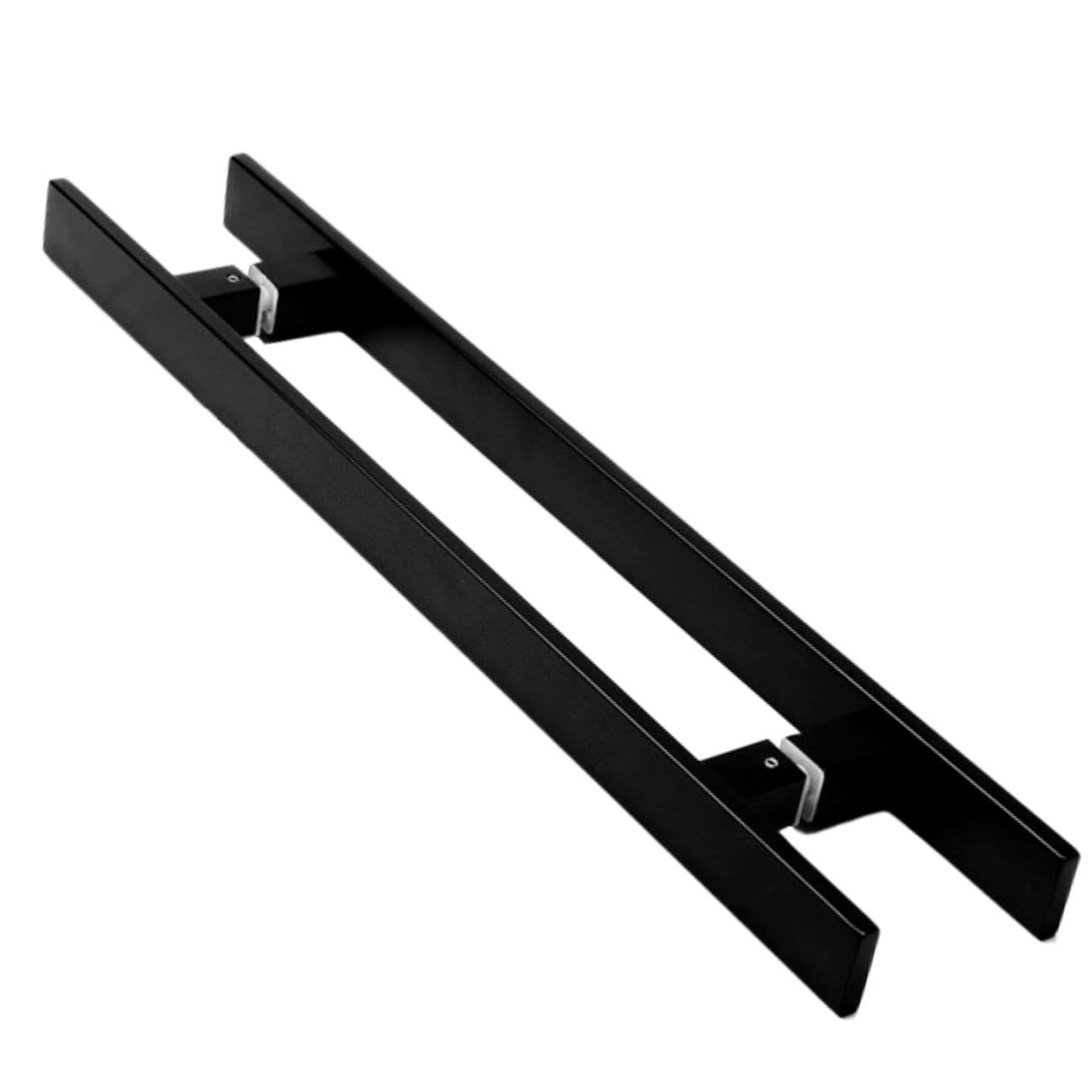 Puxador Prs Duplo Preto Acetinado 80 Cm Para Porta Residencial