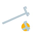 Suporte Branco de 30 Cm Com Aba Direita Inverso Para Trilho Cremalheira