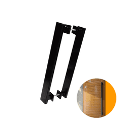 Puxador Genebra Duplo Preto Acetinado 1 Metro P/ Porta Residencial