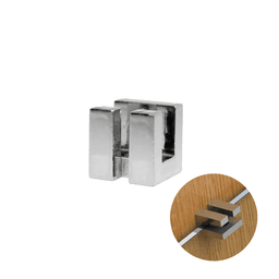Suporte Boca de Jacaré Quadrado Anodizado Para Vidro de 10 Mm Rometal