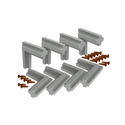 Conector 45º Graus Para O Perfil Link Com Parafuso Champanhe Claro 8 Unidades Rometal