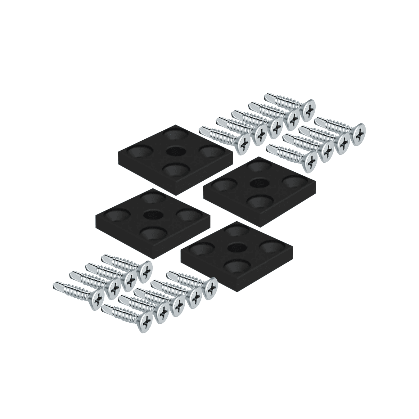Kit de Acessórios Preto de Fixação de Rodízios Ou Sapata Do Perfil Link Rometal