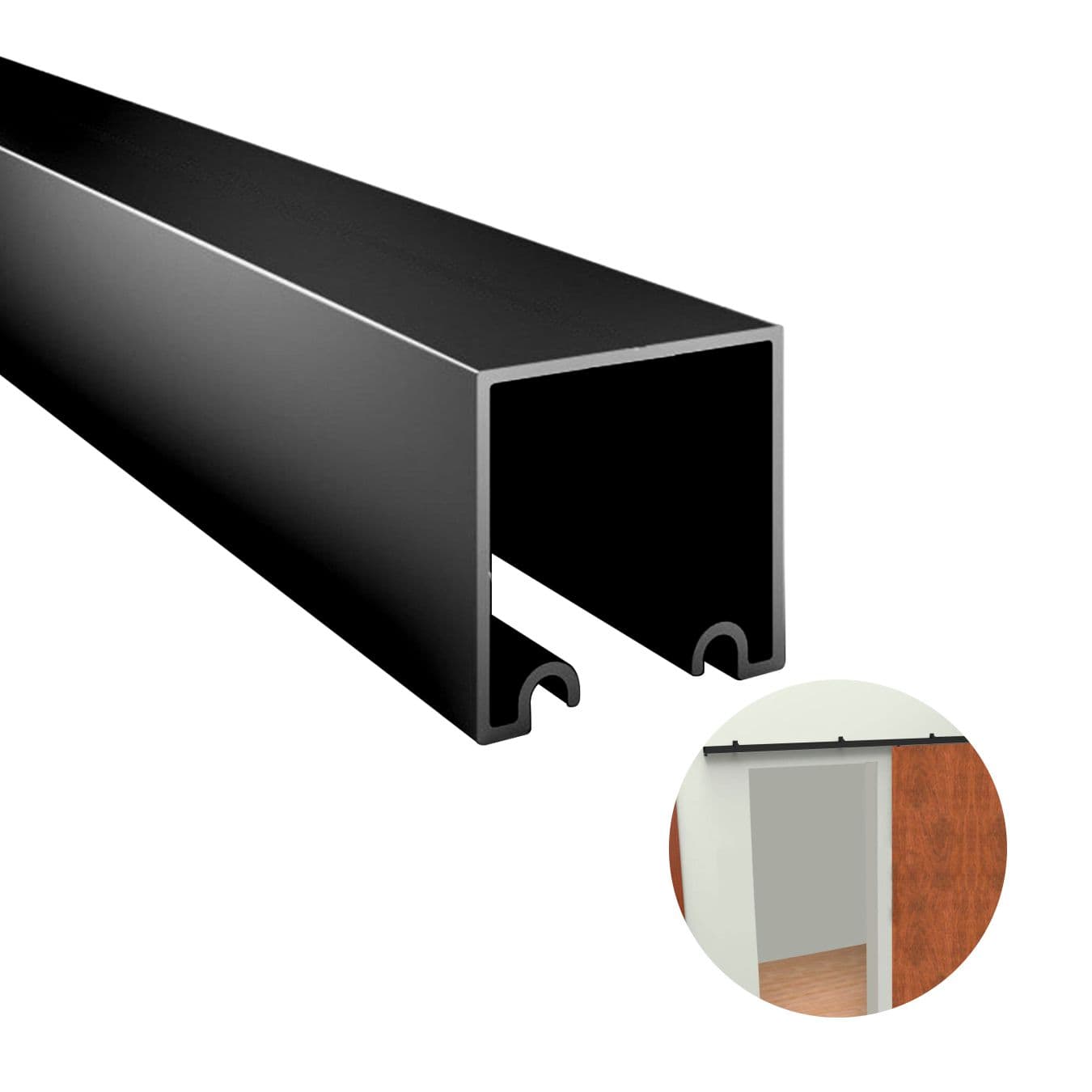 Trilho Para Porta de Correr 35 X 35 Mm Preto 2 Metros