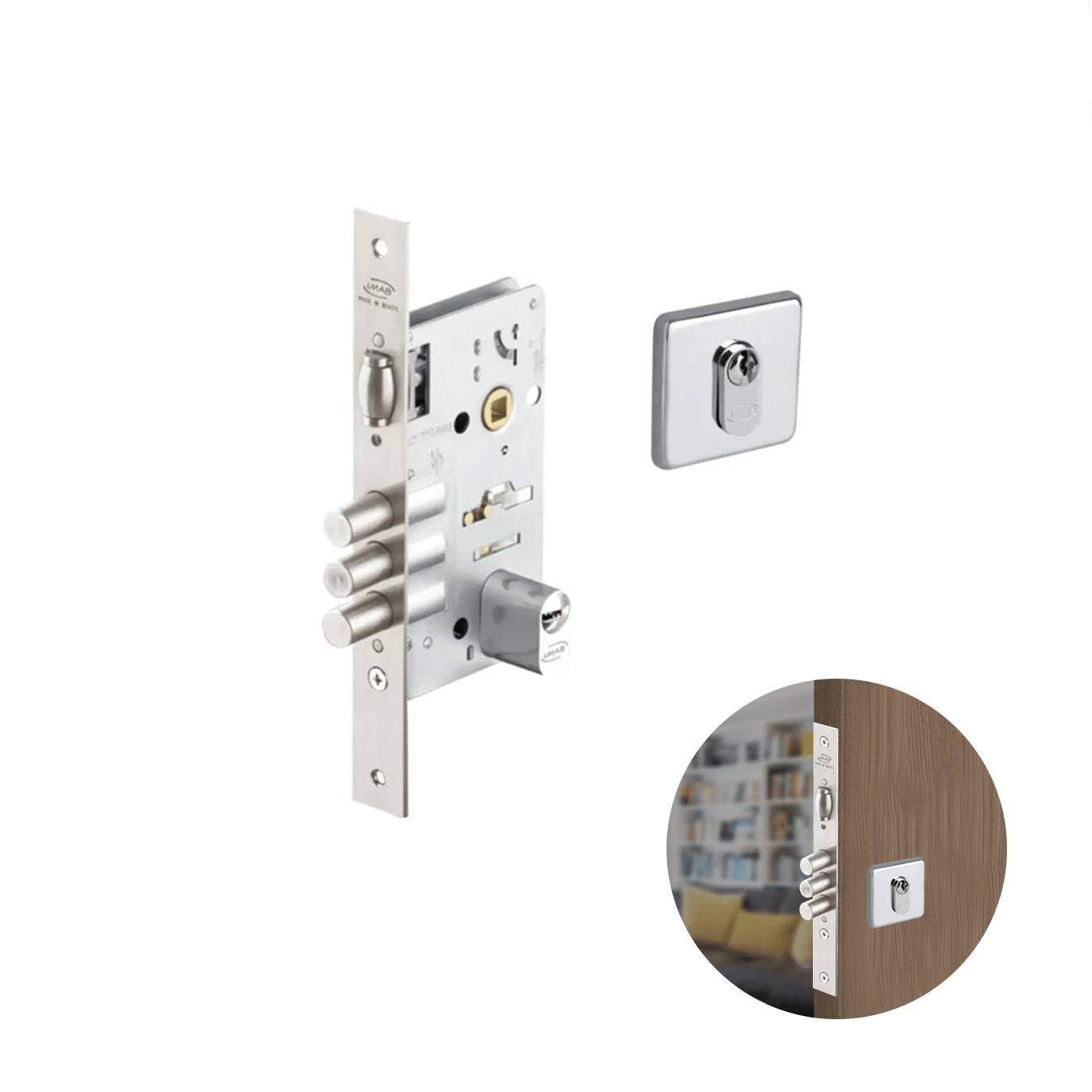 Fechadura Imab 4910 Inox Cilindro 125mm 5 Chaves Cromado