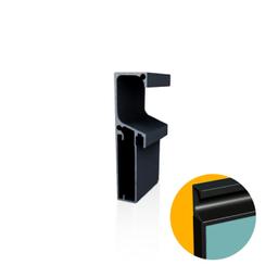 Perfil Puxador Montante Em Preto de 20 Mm Rm179 Rometal