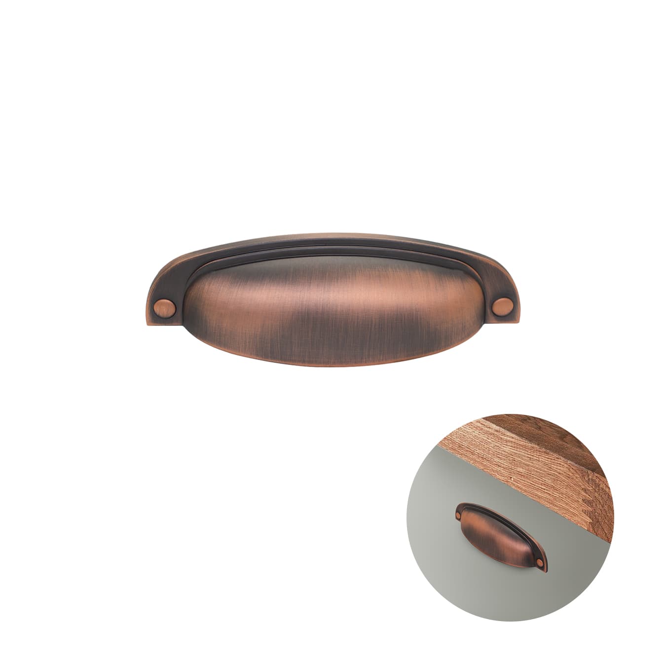 Puxador Concha Colonial 96 Mm Cobre Velho 115 Italy Line