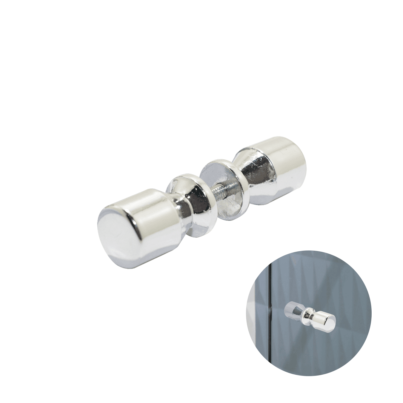 Puxador Duplo Cromado 15 X 25 Mm Para Portas Criativa