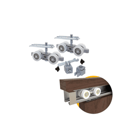 Kit Porta Correr 4 Roldanas Para 80kg