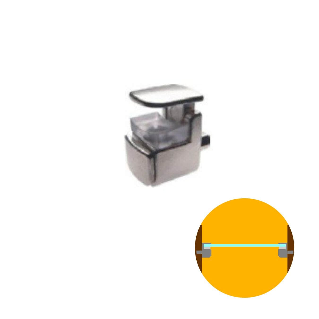 Suporte Prateleira Clip F1014ni Vidro 4 A10 Mm