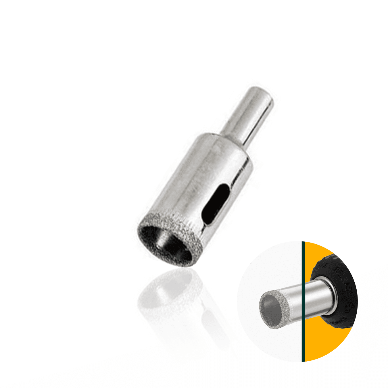 Serra Copo Ou Broca Diamantada de 18 X 67 Mm Com Haste Triangular Para Furar Vidro E Cerâmica Mtx