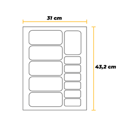 Imagem 4 do Porta Notas Com 12 Nichos Cédulas E Moedas 43,2x31cm